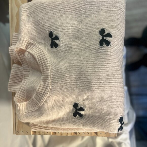 Soft Cream Sweater with Black Bow Details | Feminine Cottagecore - Picture 3 of 3